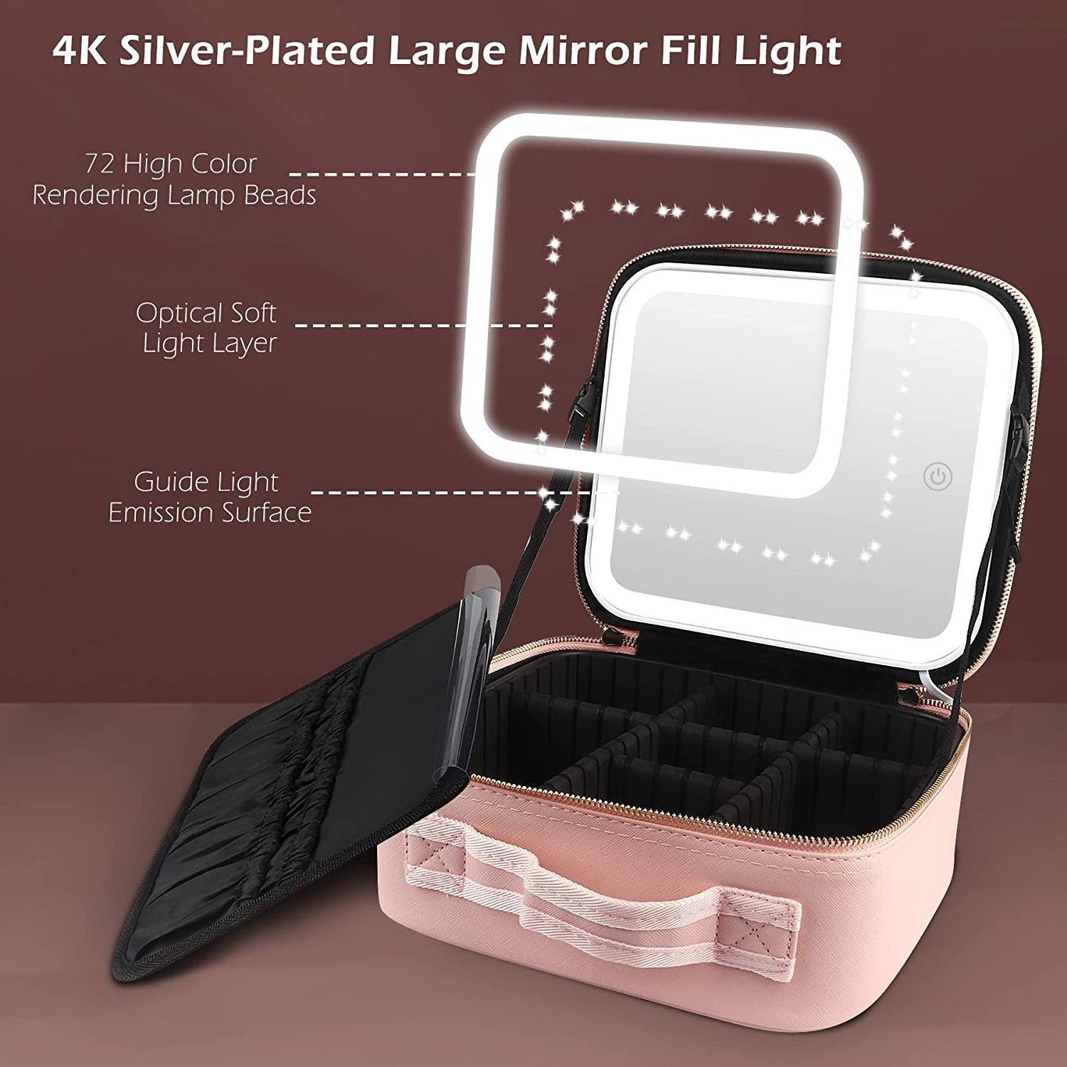 New Upgrade Large Capacity Cosmetic Bag Profession Makeup Case Travel Makeup Case Make Up Suitcase with led Mirror light