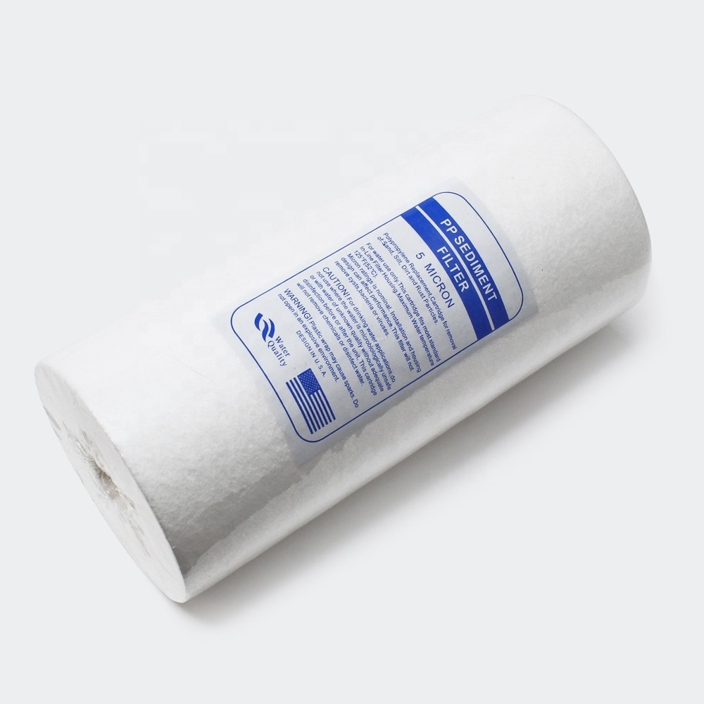 Melt blown PP filter 5 micron 10 20 inch spun water sediment filter cartridge for RO systems