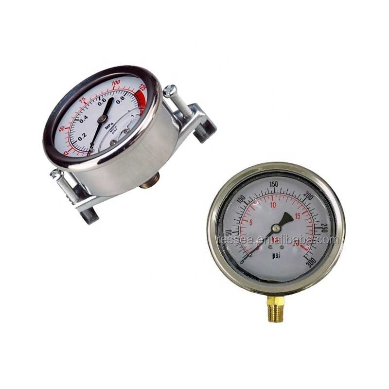 Top selling lpg gas liquid filled fuel  air pressure gauge for water treatment