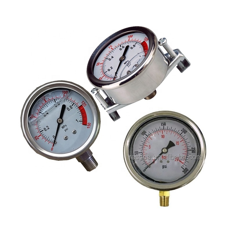 Top selling lpg gas liquid filled fuel  air pressure gauge for water treatment