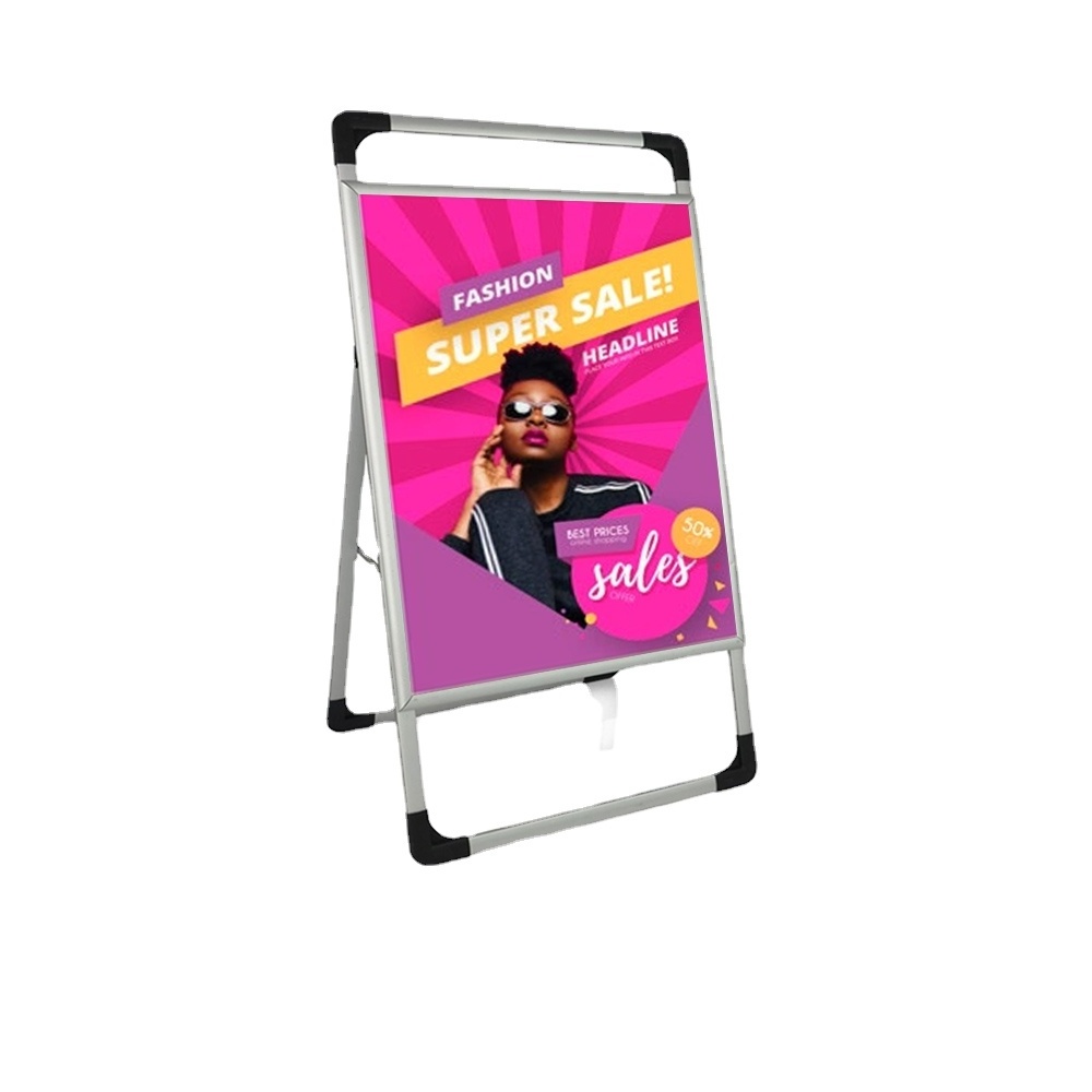 Wholesale Custom A Frame Aluminum Display Stands Hand Carried Sign Portable Outdoor Advertising Poster Stand