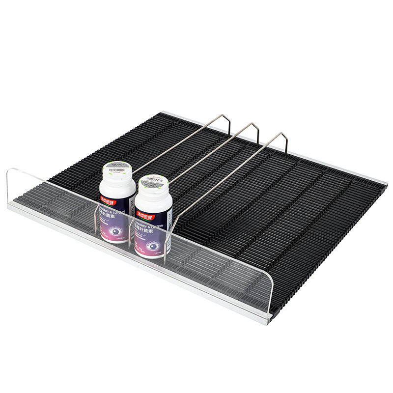 Gravity Shelf Roller Flex Rolling Shelf Cigarettes Tobacco Pusher Customized Plastic Supermarket Display Stand Rack Shelf Pusher