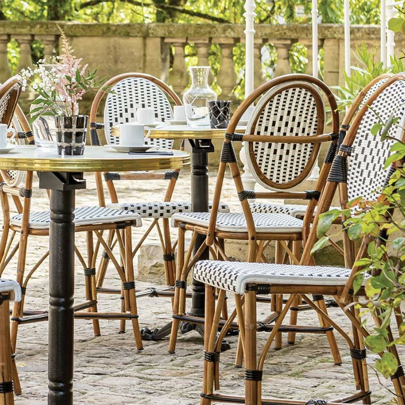 stackable aluminum wicker chair outdoor chair rattan garden chair for restaurant