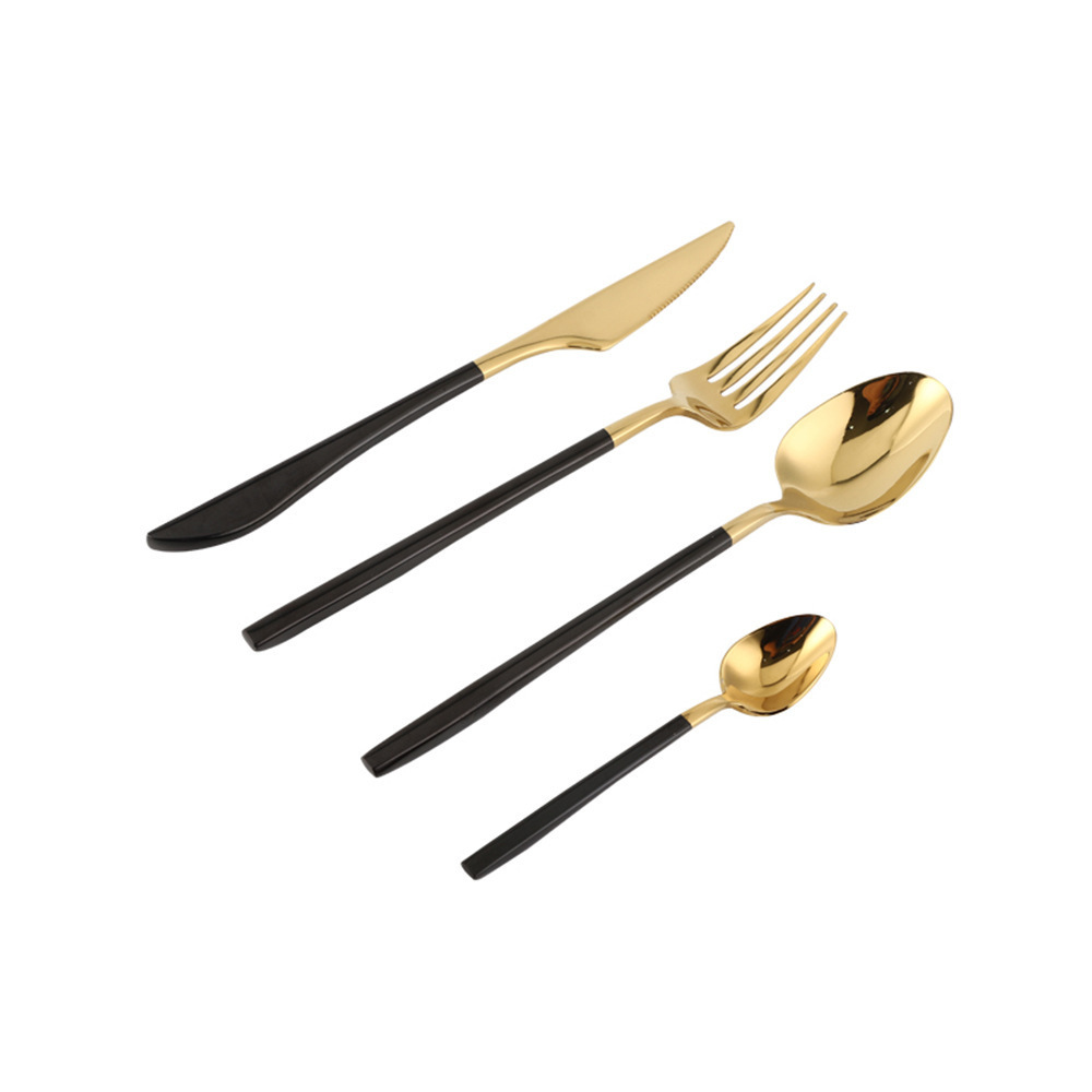 hot sale restaurant wedding 304 silver knife spoon and fork set luxury cutlery set bulk gold flatware