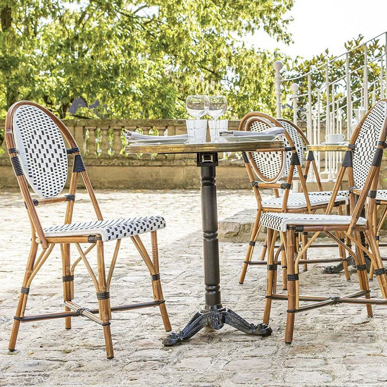 stackable aluminum wicker chair outdoor chair rattan garden chair for restaurant