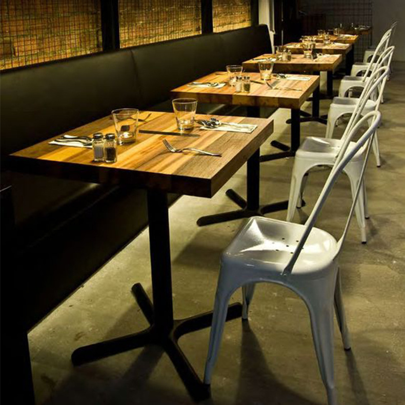 Foshan good quality square restaurant table wooden dinning table and chair set for restaurant and bar