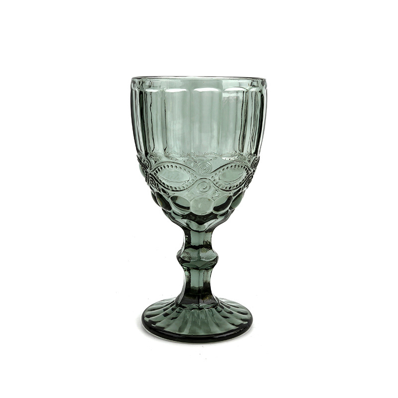 restaurant vintage green blue wine glasses stock wine cup set black glass goblets for wedding