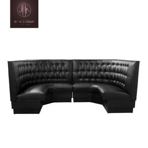 Wholesale Restaurant Furniture hotel U shape long booth sofa leather sofa Modern Leather Upholstered Cafe Booth Seating