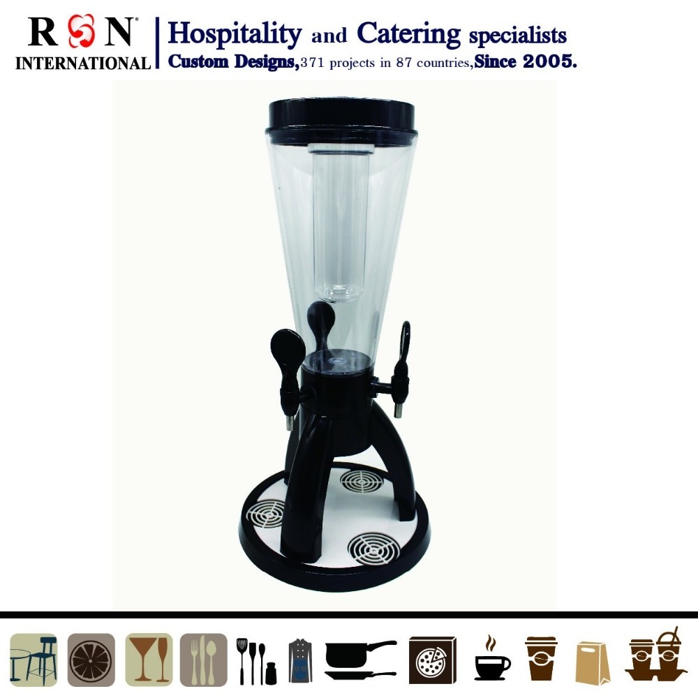 New Design High Quality Transparent Draft Beer Dispenser Tap/Tower With Ice Tube Cooling