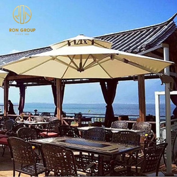 hot selling modern waterproof garden furniture for restaurant deluxe patio parasol sunshade outdoor umbrella