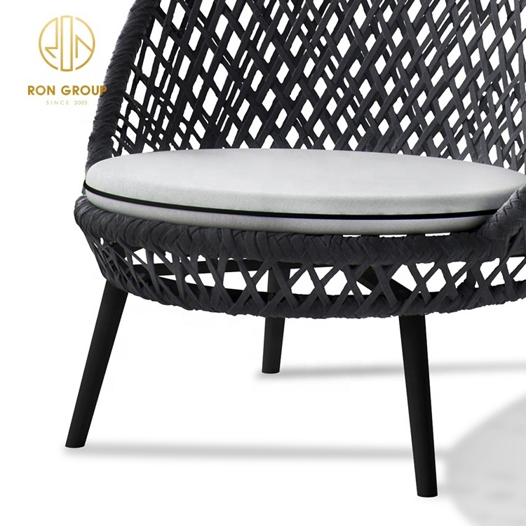 All Weather Indoor Oval Weave Lounge Outdoor Garden Furniture Aluminum Base Rattan Seating Wicker Chair Outdoor Furniture