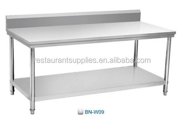 Movable Kitchen Table Stainless Steel Workbench With Wheels Commercial Inox Working Table For Restaurant Kitchen