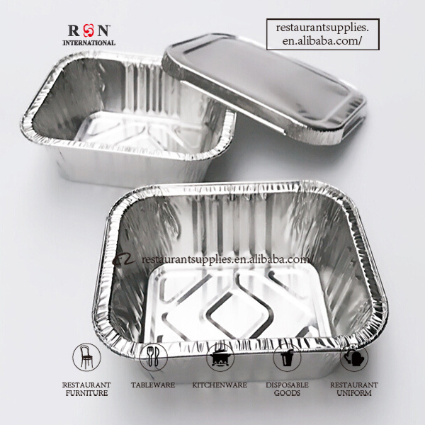 Disposable Aluminum Foil Container Baking Pan wiht Lid for Restaurant