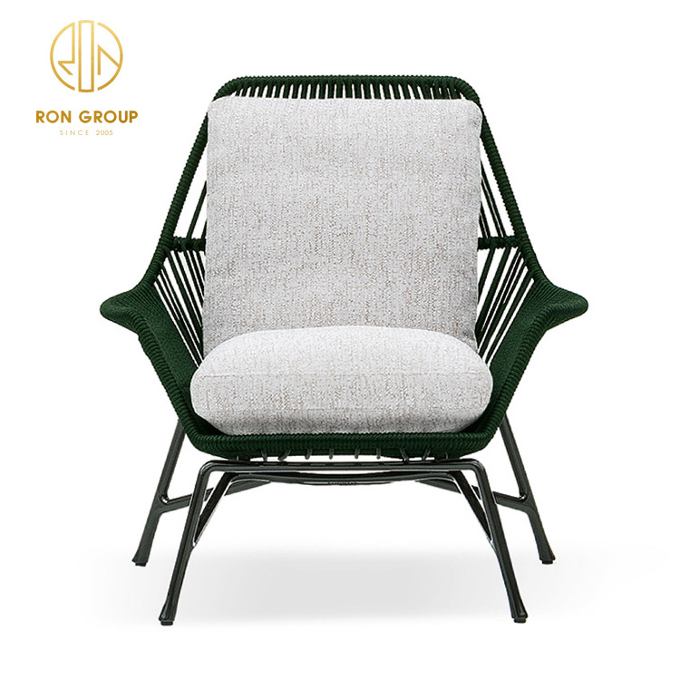 Wholesale Hotel Restaurant Garden Grey Rattan Sofa Set Coffee Shop Lounge Sofa Banquet Wicker Chair Outdoor Furniture