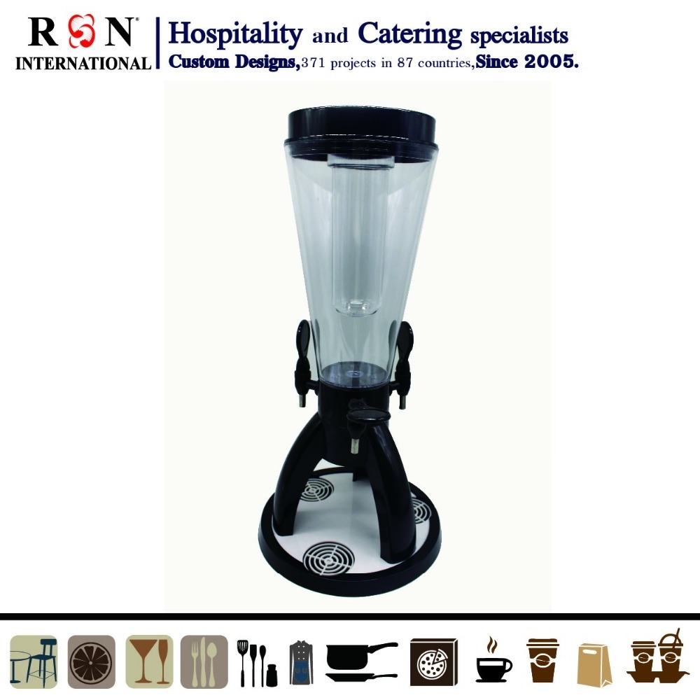 New Design High Quality Transparent Draft Beer Dispenser Tap/Tower With Ice Tube Cooling