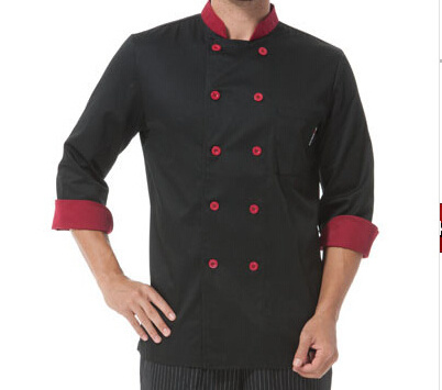 New Fashion Black Long Sleeve Jacket Modern Restaurant Bar Use Chef clothes with Logo Customized Japanese Style Chef uniform