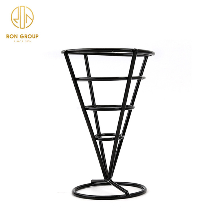 Black Stainless Steel Small Size French Fries Rack Stand For Restaurant Kitchen