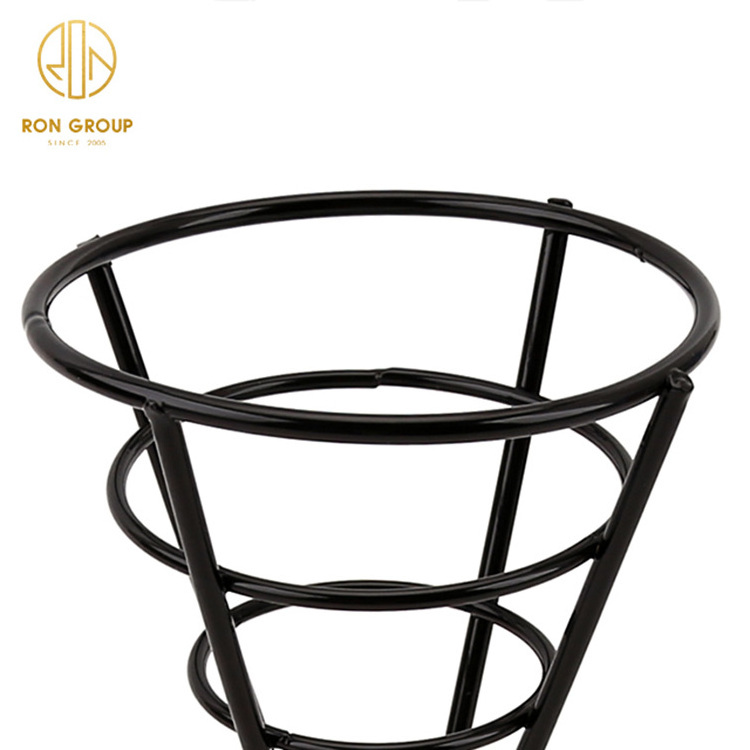 Black Stainless Steel Small Size French Fries Rack Stand For Restaurant Kitchen