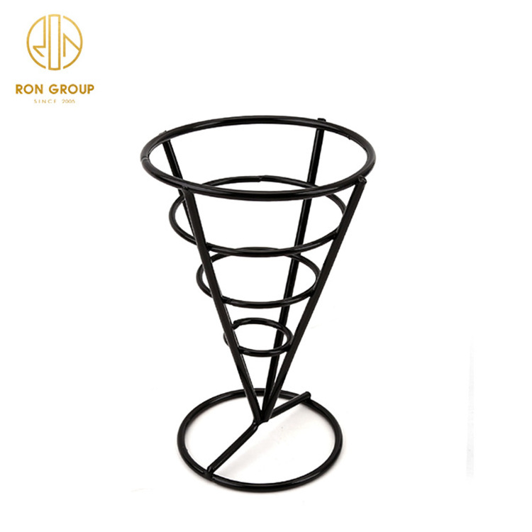 Black Stainless Steel Small Size French Fries Rack Stand For Restaurant Kitchen