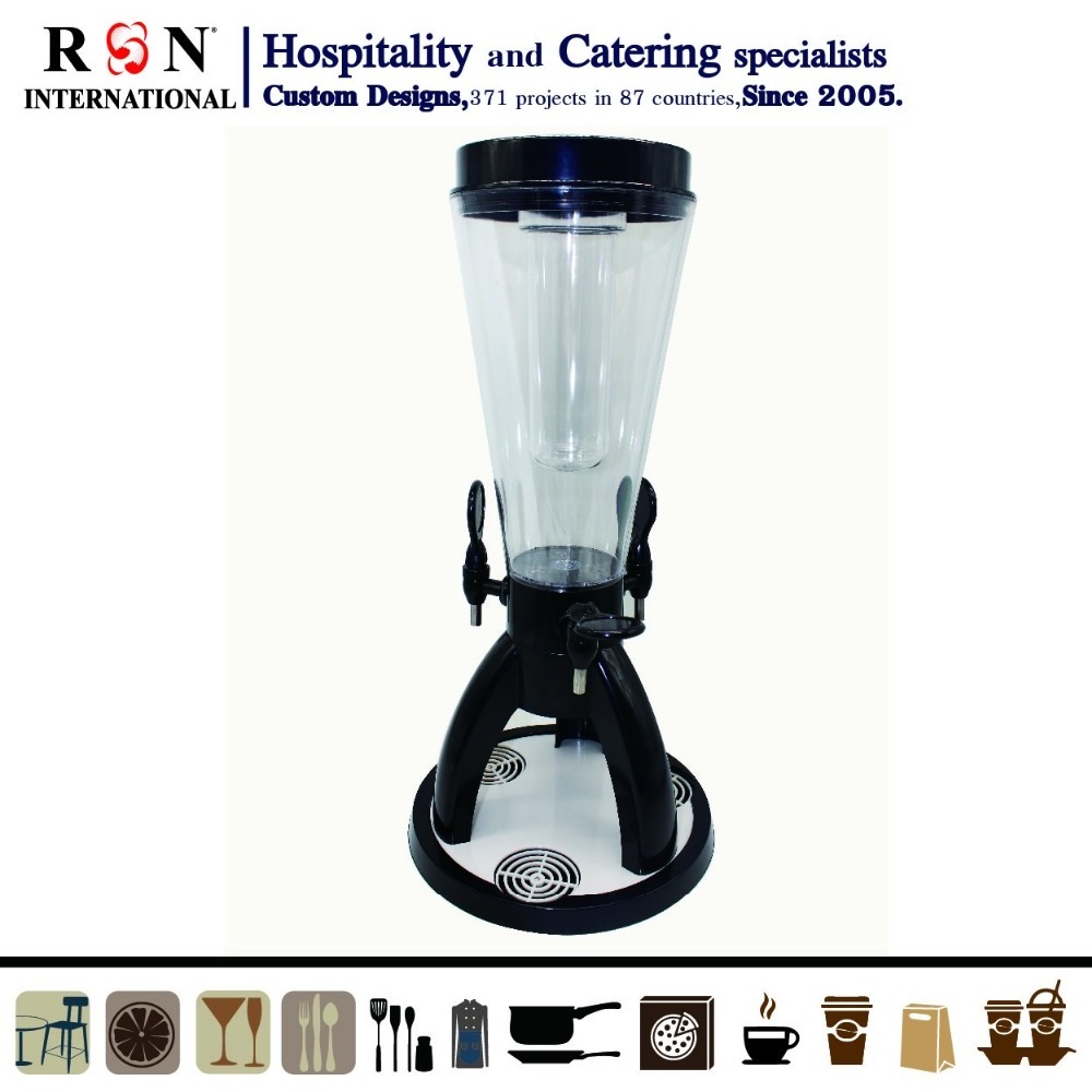 New Design High Quality Transparent Draft Beer Dispenser Tap/Tower With Ice Tube Cooling