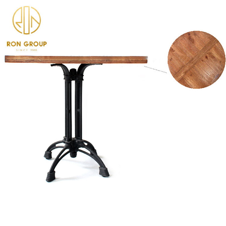 Wholesale modern wood cafe commercial small square solid wooden hotel restaurant table top