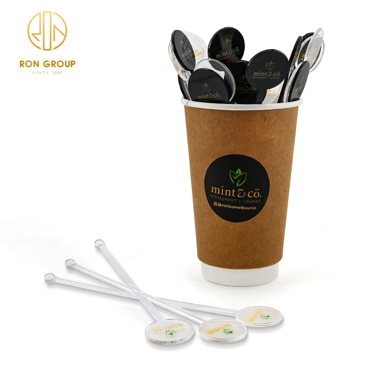 Food Grade Bar Spoon Cocktail Stirrer Custom Biodegradable Plastic Silicone Swizzle Stick For Drinking Cocktail Tea Coffee