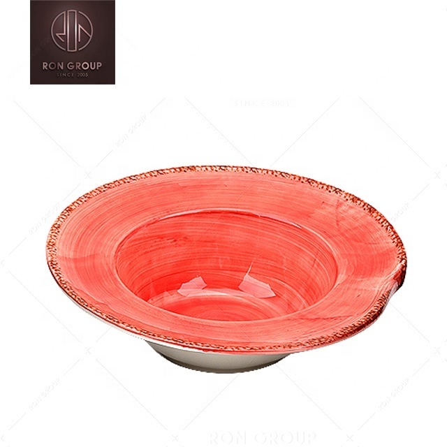 best price wholesale custom printed modern dinnerware red oval plates set for restaurants cafe dinner plate