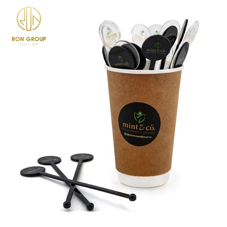 Food Grade Bar Spoon Cocktail Stirrer Custom Biodegradable Plastic Silicone Swizzle Stick For Drinking Cocktail Tea Coffee