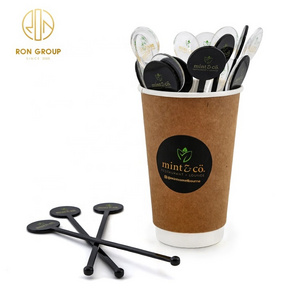 Food Grade Bar Spoon Cocktail Stirrer Custom Biodegradable Plastic Silicone Swizzle Stick For Drinking Cocktail Tea Coffee