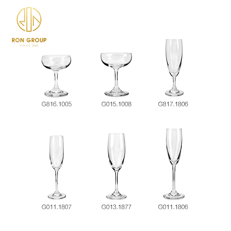 Factory luxury wine glass set Transparent Champagne Clear Goblet Wine Glasses For Restaurant crystal champagne flutes