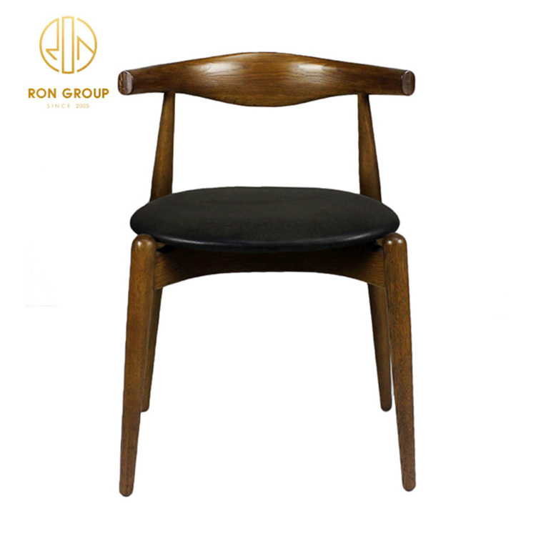 Hot Sale Cafe Dining Restaurant Movie Theater Supermarket Dining Area Wood Elbow Chair With Round Seat