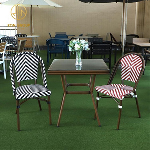 wholesale hot selling patio furniture rattan wicker aluminum frame chair cafe restaurant outdoor rattan dining chair