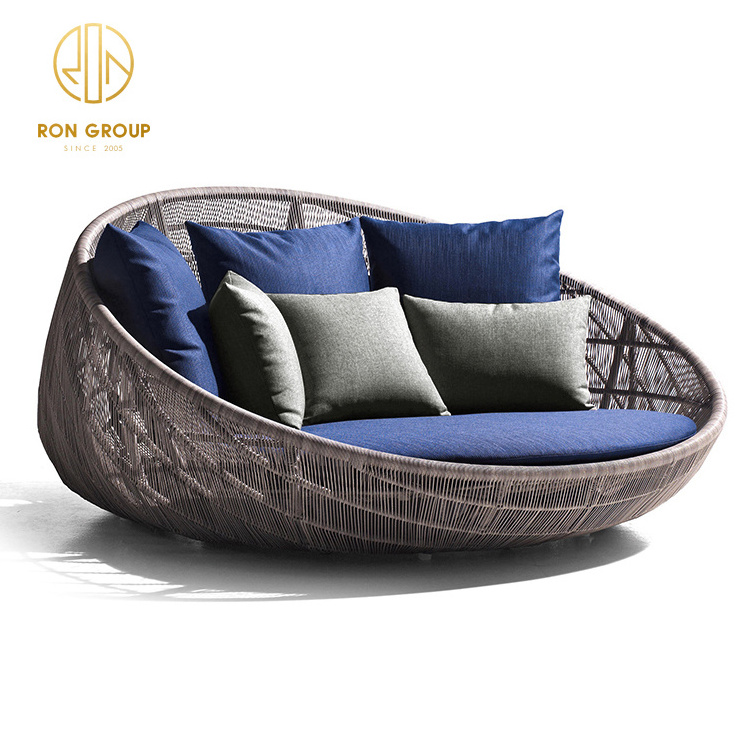 Wholesale Unique Design High Back Oversize Outdoor Furniture Patio Lounge Aluminum Frame Chair Set Leisure Rattan Woven Chair