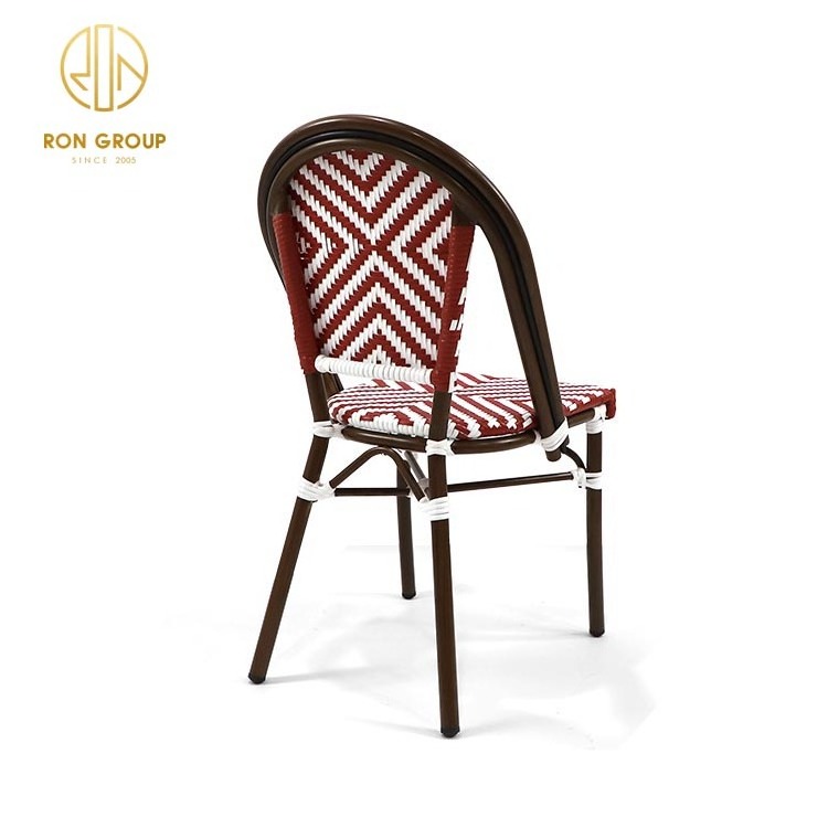 wholesale hot selling patio furniture rattan wicker aluminum frame chair cafe restaurant outdoor rattan dining chair