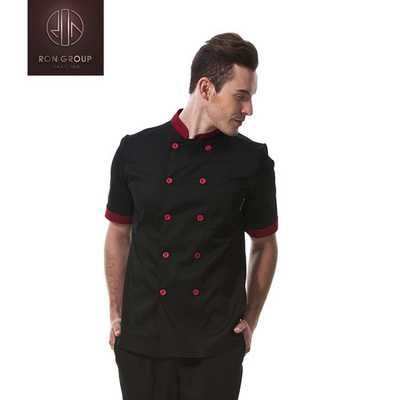 Wholesale Restaurant Hotel Kitchen Catering Bar Staff Waiter Short Sleeve Double Breasted Unisex Catering Uniform