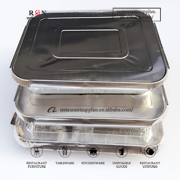 Disposable Aluminum Foil Container Baking Pan wiht Lid for Restaurant