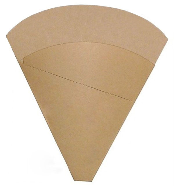 Custom logo Printed food grade Cardboard Crepe Holder Food brown kraft Paper Cone Perforated Crepe Holder