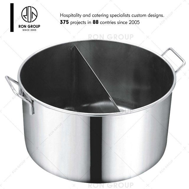 Hotel supplies restaurant kitchenware with lid tall straight shaped stainless steel pots commercial soup bucket stock deep pot