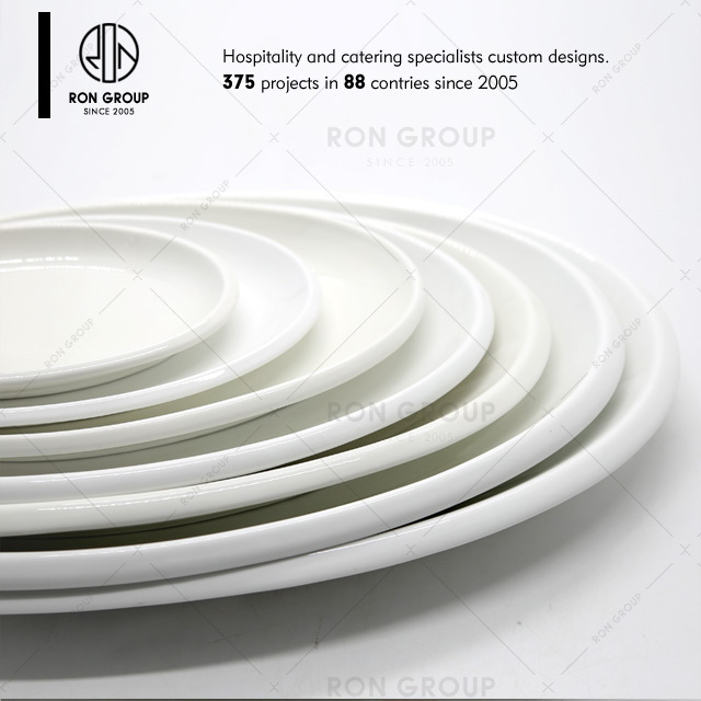 White Hotel Porcelain Catering Dinner Plate For Restaurants