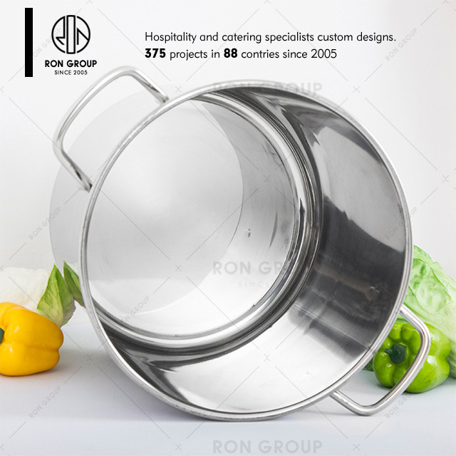 Commercial restaurant large cooking stock pots set stainless steel cookware kitchen soup pot industrial