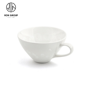 Modern OEM Hotel Restaurant Cafe Shop White Tazas De Espresso Cappuccino Porcelain Ceramic Tableware Coffee Cups Set with Handle