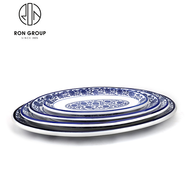 Wholesale Japanese Restaurant Blue And White Porcelain Dinnerware Sets antique pattern dinner plates sets