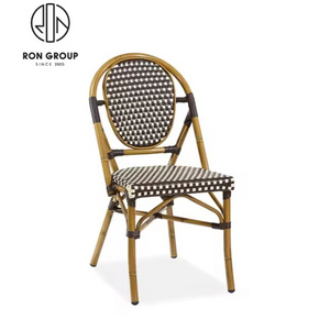 Restaurant Hotel Club Indoor And Outdoor Chairs Stackable Patio Wicker French Paris Bistro Furniture Rattan Dining Chair