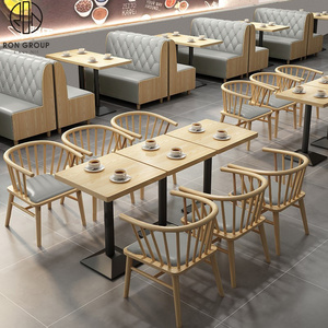 Nordic fancy dinning seat restaurant booth seating hot sell hotel coffee shop wooden restaurant tables and chairs