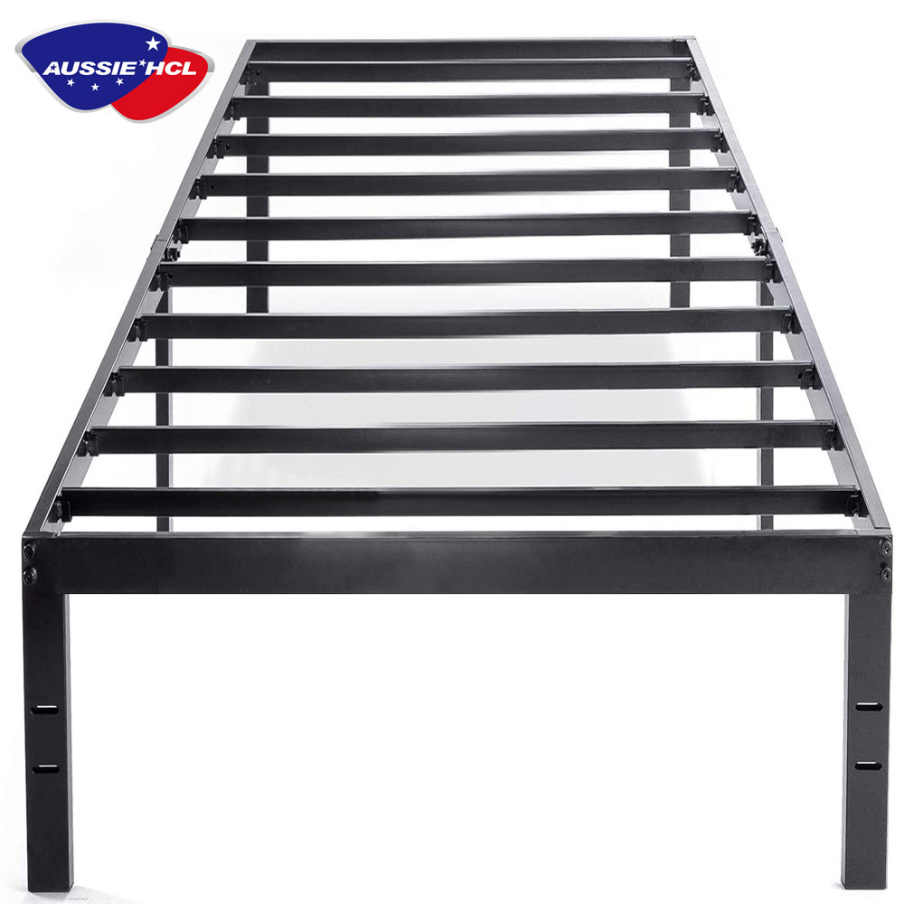 Wholesale Heavy Duty Steel Slat Mattress Foundation Hotel Home Metal Platform Base Easy Assembly Queen Size Bed Frame Beds