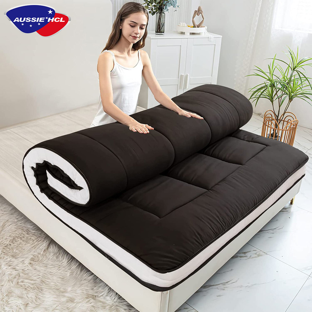 140x190 Roll Up Japanese Floor Futon Mattress Tatami Portable Camping Guest Lounger Couch Bed Double memory foam mattress topper