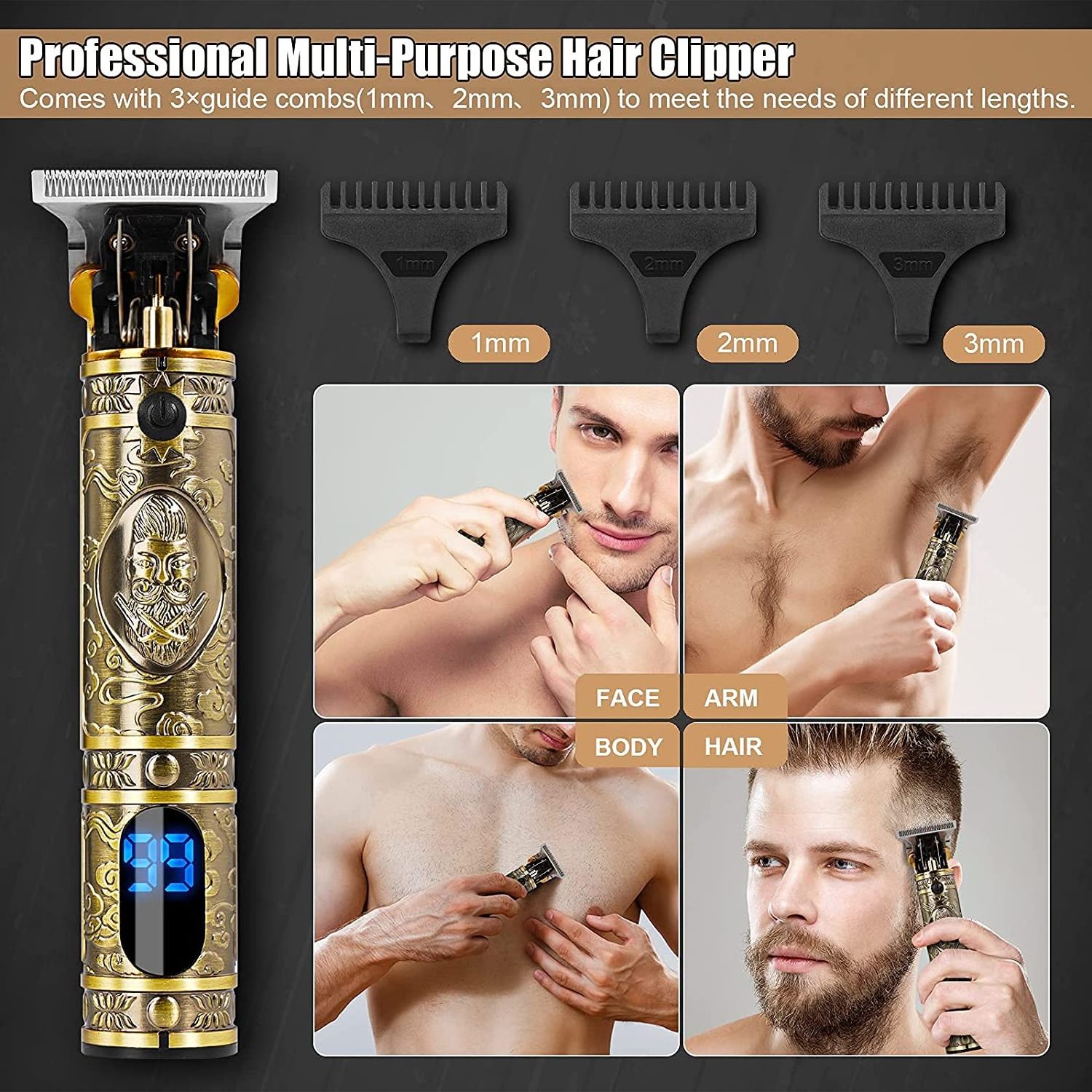 RESUXI JM-700AL Suit Professional Rechargeable cordless all Metal cutting machine men electric hair trimmer clippers