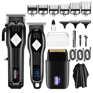 RESUXI 973 Hair Clippers Electric Shaver Hair Trimmer 3 Pieces Grooming Set NEW for Men Barber Shop 3 in 1 Usb Stainless Steel