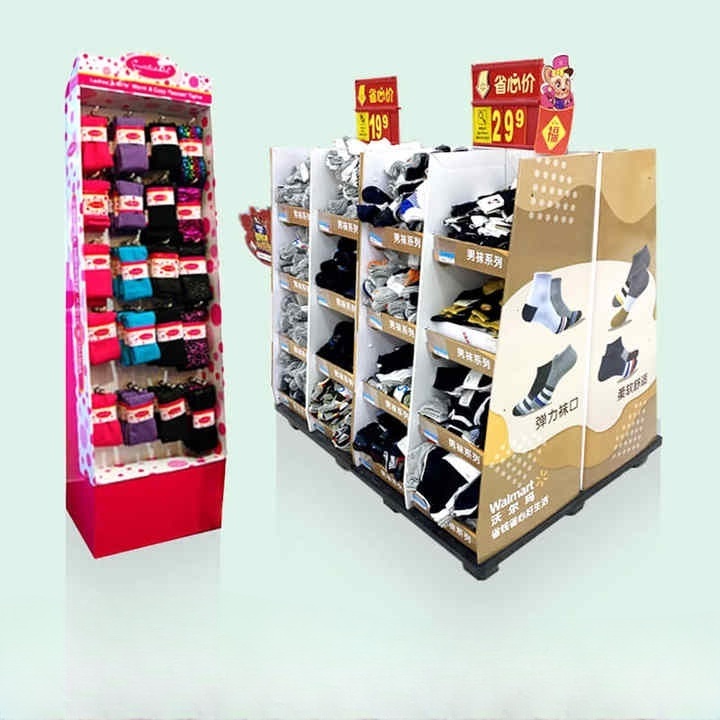 Supermarket Commercial Men Women Cloth Display Stand Cardboard Retail Underwear Clothing Display Rack