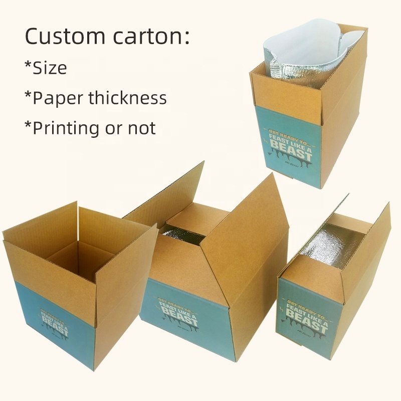 Customizable size food cold chain transport carton insulated thermal box thermal box aluminum paper box